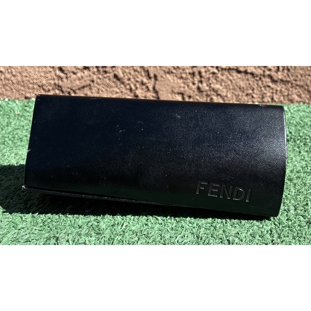 Authentic Fendi Twist Black Hard Faux Leather Eyeglasses Case